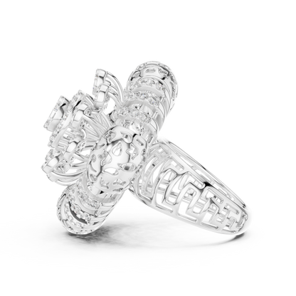 14K Gold 2.00 CTW Lab-Grown Diamond Cluster Dome Ring
