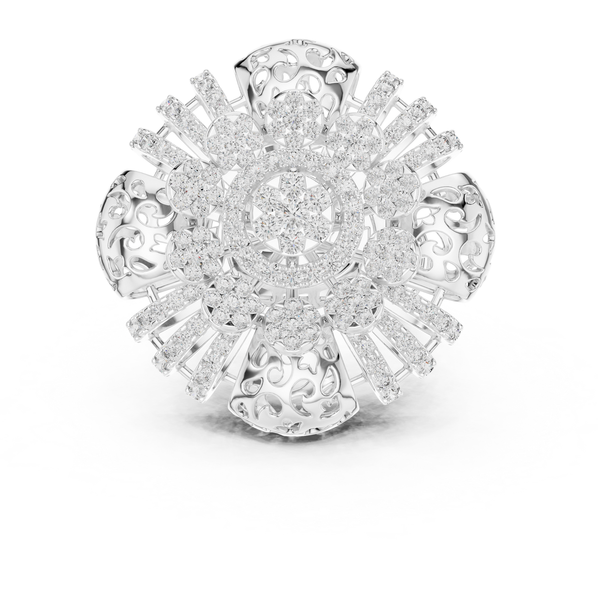 14K Gold 2.00 CTW Lab-Grown Diamond Cluster Dome Ring