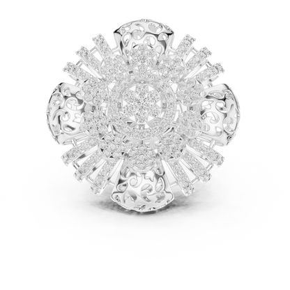 14K Gold 2.00 CTW Lab-Grown Diamond Cluster Dome Ring
