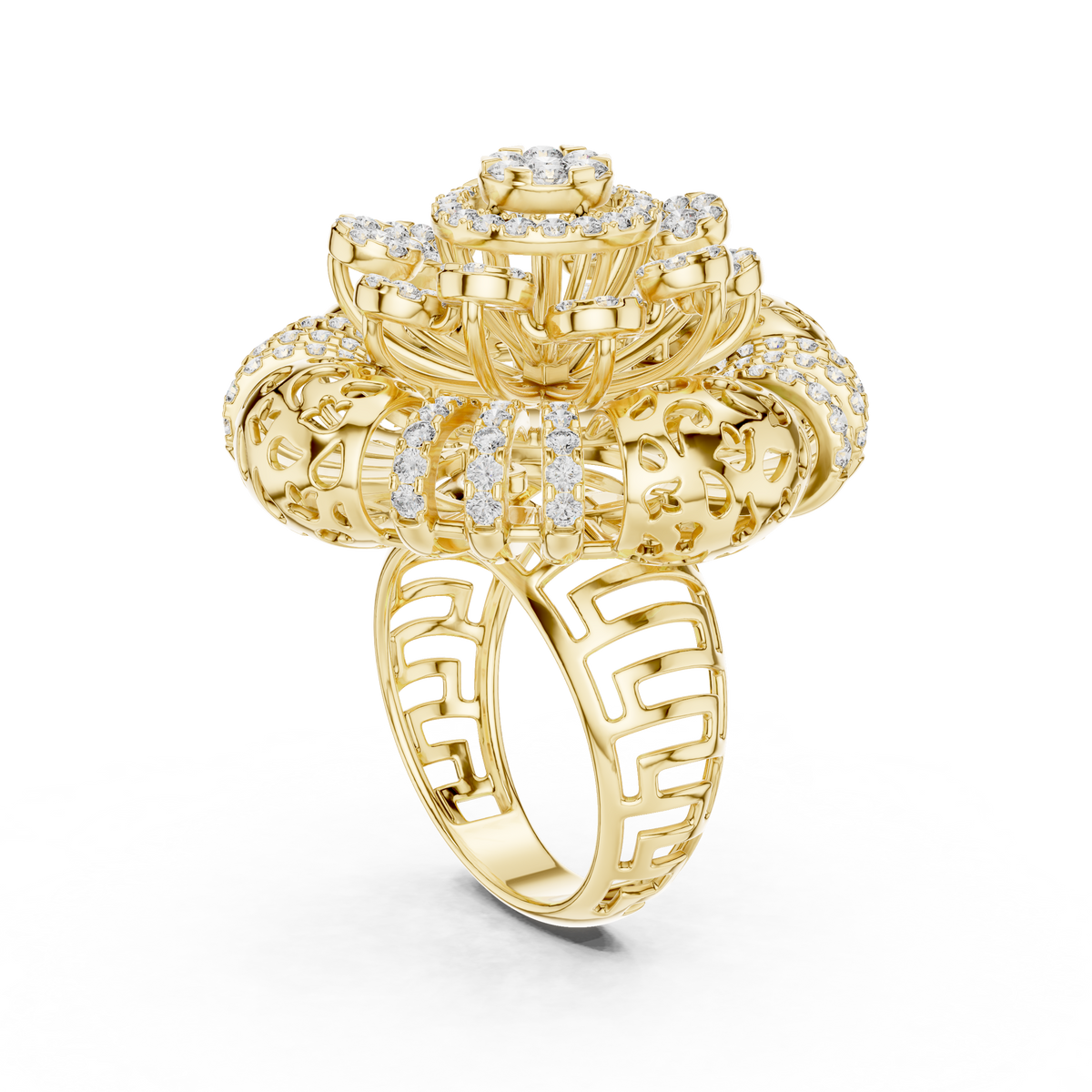 14K Gold 2.00 CTW Lab-Grown Diamond Cluster Dome Ring