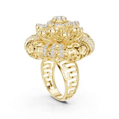 14K Gold 2.00 CTW Lab-Grown Diamond Cluster Dome Ring