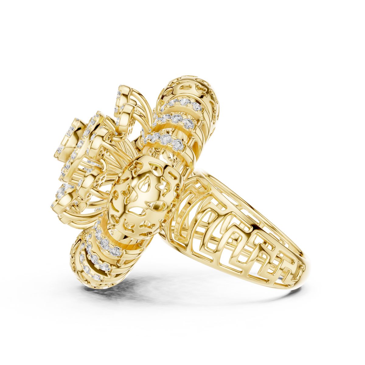 14K Gold 2.00 CTW Lab-Grown Diamond Cluster Dome Ring