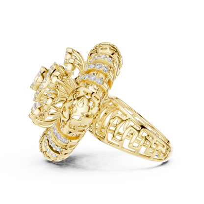 14K Gold 2.00 CTW Lab-Grown Diamond Cluster Dome Ring