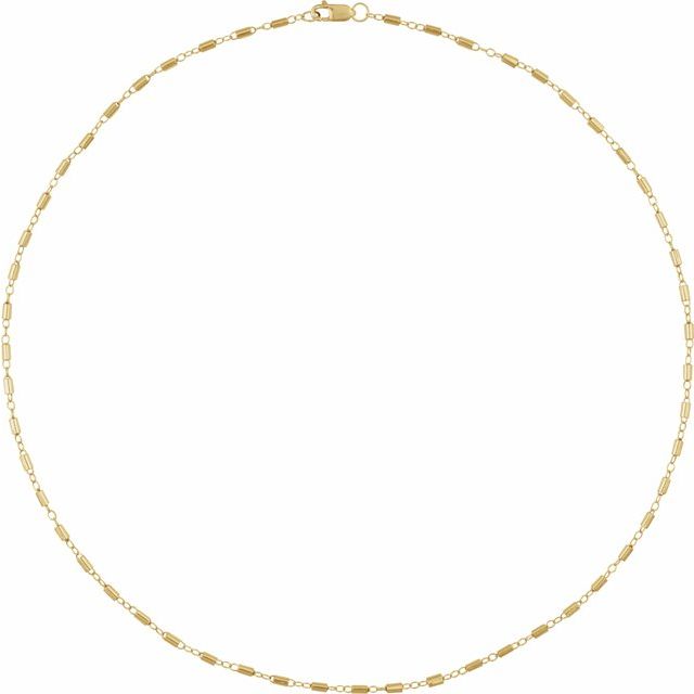 14K Yellow Gold 1.7 mm Satellite Bar Cable Chain