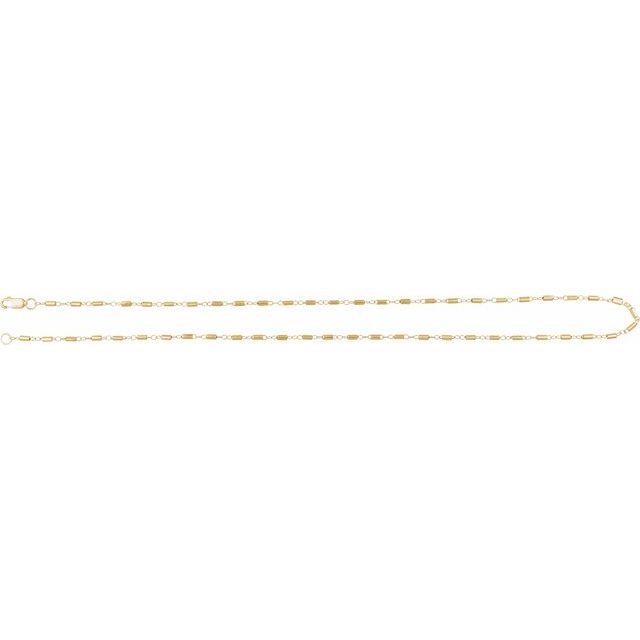 14K Yellow Gold 1.7 mm Satellite Bar Cable Chain