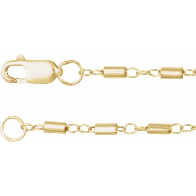 14K Yellow Gold 1.7 mm Satellite Bar Cable Chain