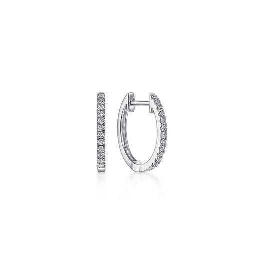 0.15ctw Diamond Huggie 12mm Hoop Earrings