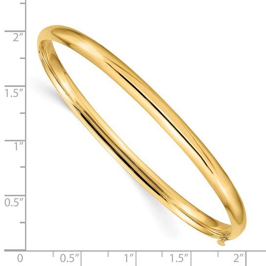 14k 3/16 High Polished Hinged Bangle Bracelet - Pristine J LLC