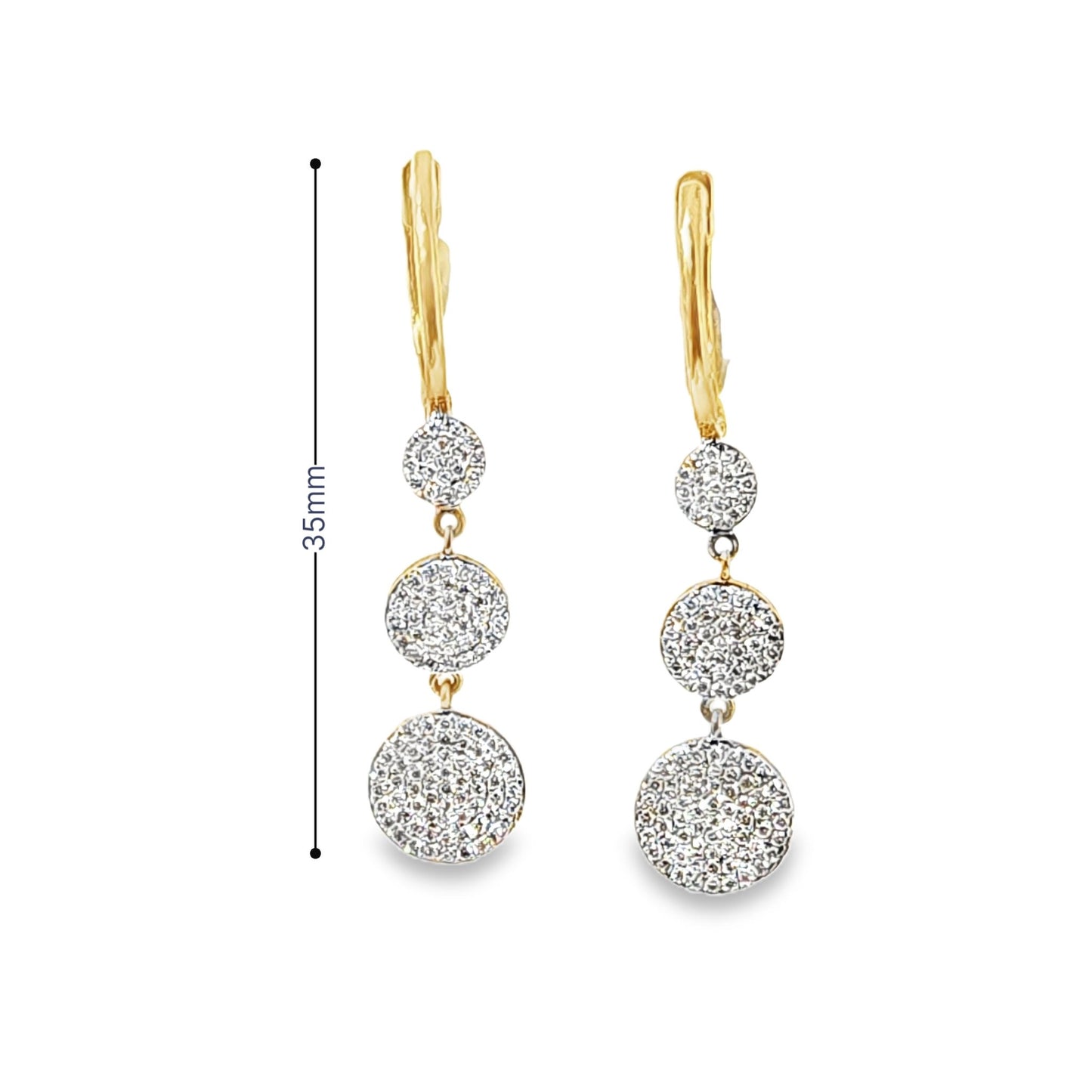 14K Solid Gold 0.61ctw Diamond Drop Earrings - Pristine J LLC