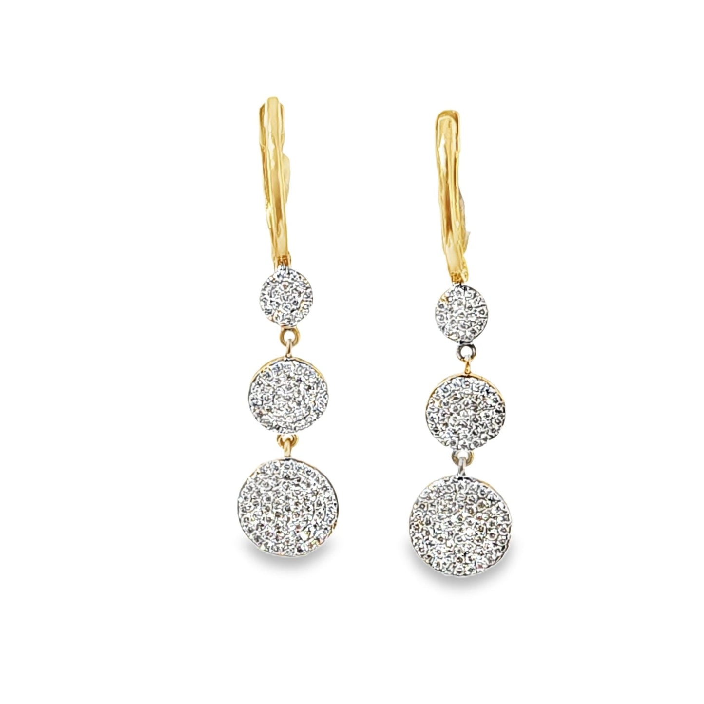 14K Solid Gold 0.61ctw Diamond Drop Earrings - Pristine J LLC