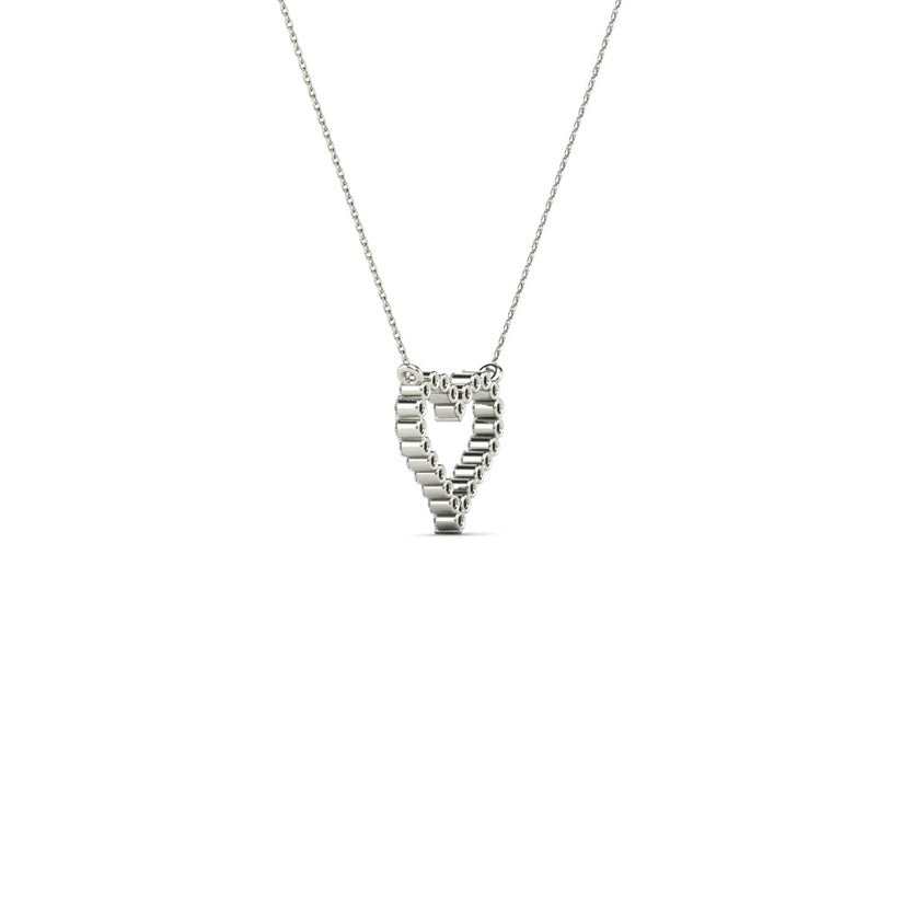 14K White Gold 0.26ctw Diamond Heart Necklaces - Pristine J LLC