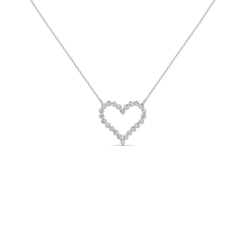 14K White Gold 0.26ctw Diamond Heart Necklaces - Pristine J LLC