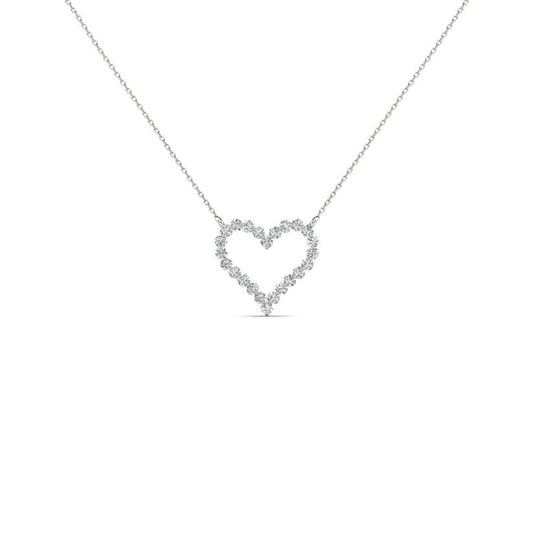 14K White Gold 0.26ctw Diamond Heart Necklaces - Pristine J LLC