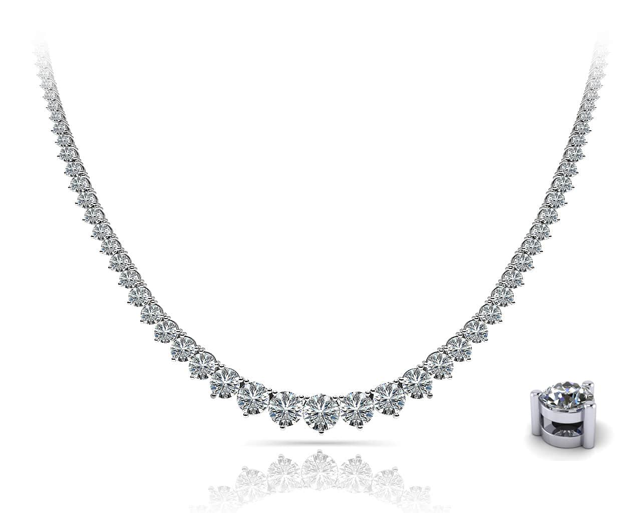 14k White Gold 15ct Diamond Tennis Necklace - 16 inches - Pristine J LLC