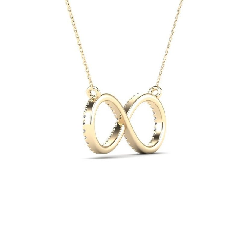 14K Yellow Gold 0.18ctw Diamond Infinity Necklace - Pristine J LLC