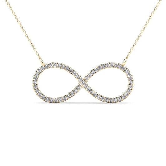 14K Yellow Gold 0.18ctw Diamond Infinity Necklace - Pristine J LLC