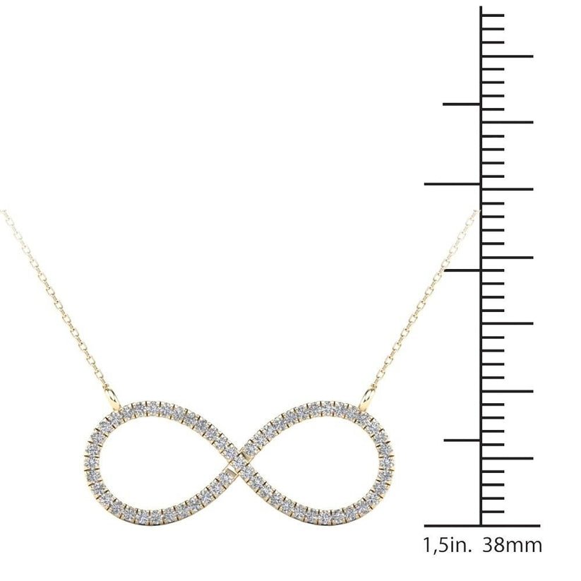 14K Yellow Gold 0.18ctw Diamond Infinity Necklace - Pristine J LLC