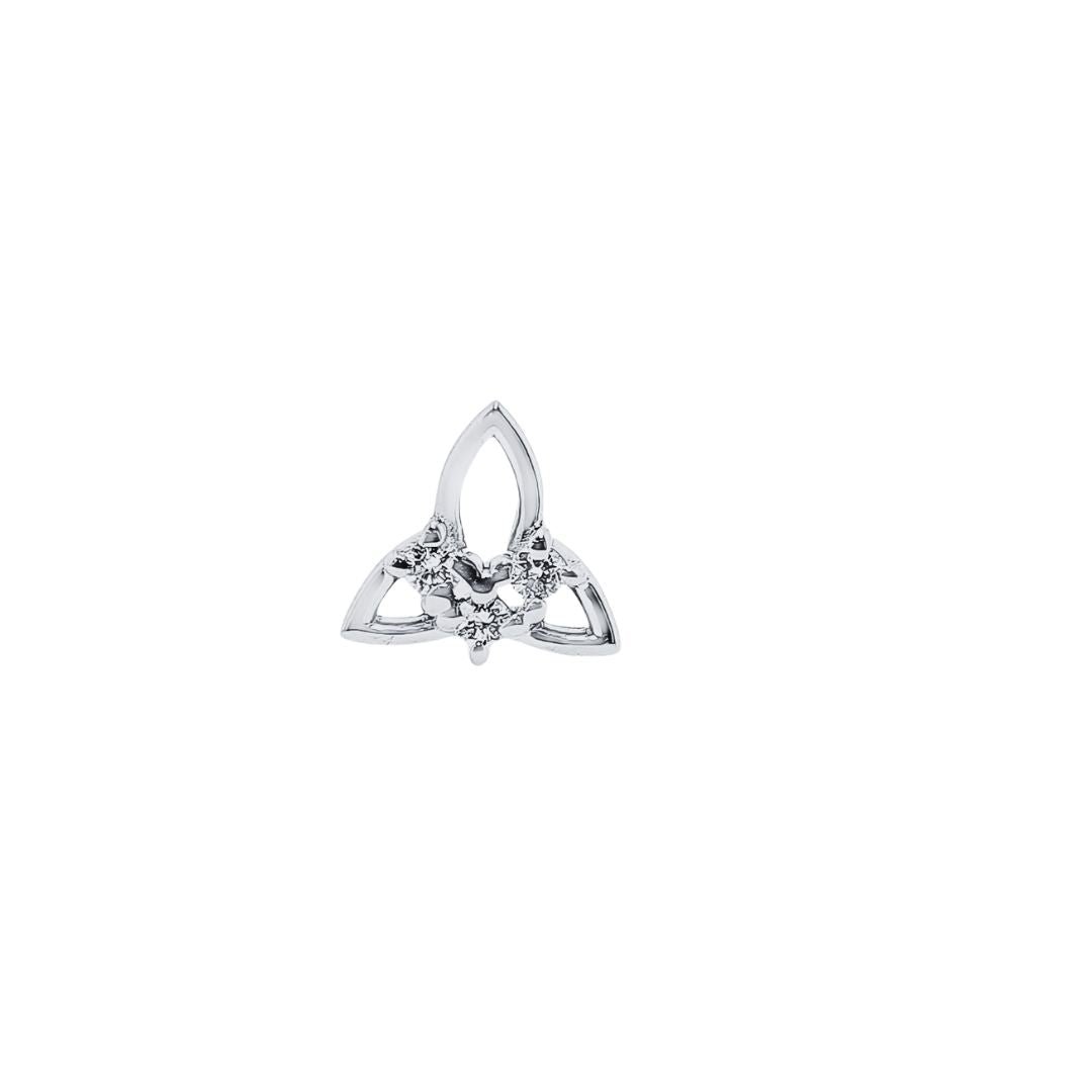 14kt Single Piece Diamond Stud Earrings in White/Yellow Gold - Pristine J LLC