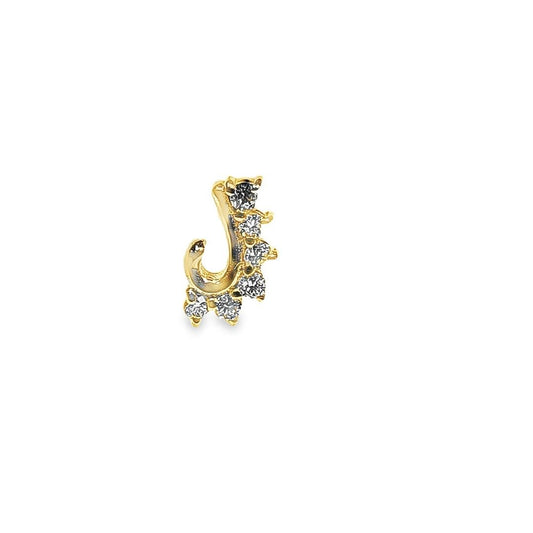 14kt Single Piece Diamond Stud Earrings in White/Yellow Gold - Pristine J LLC