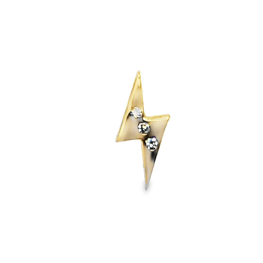 14kt Single Piece Diamond Stud Earrings in White/Yellow Gold - Pristine J LLC