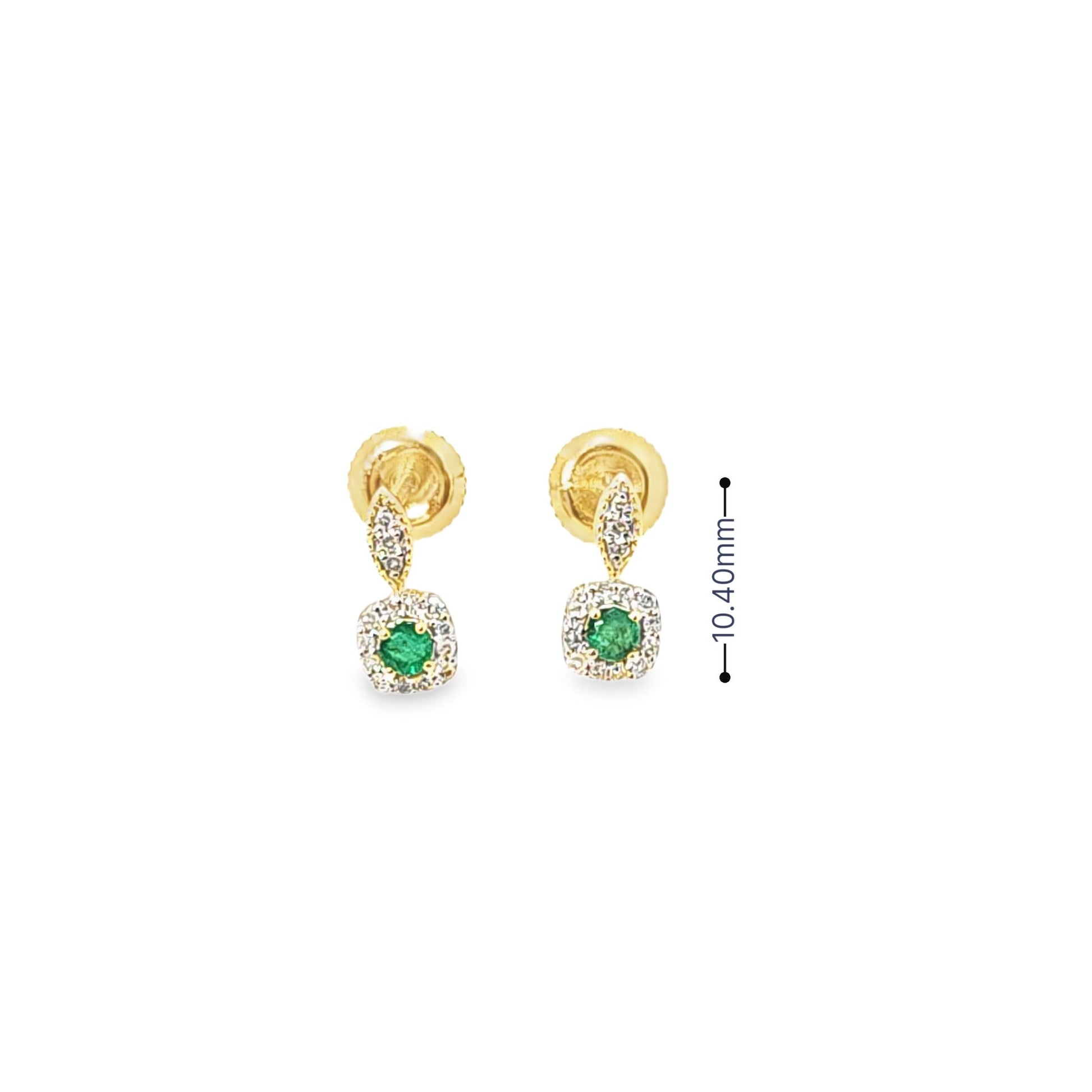 14kt Yellow Gold Halo Green Emerald/ Blue Sapphire or Ruby Gemstone Stud Halo Earrings - Pristine J LLC