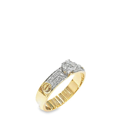 14kt Yellow Gold Screw Design Men's Engagement Ring - Pristine J LLC