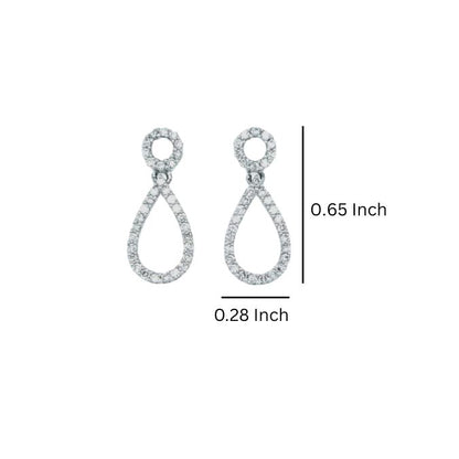 Teardrop Diamond Dangle Earrings in 14K White Gold (0.35ctw)
