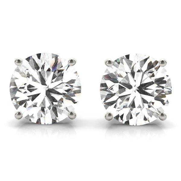 1.50CTW Round Lab Grown Diamond 14K White Gold Earrings - Pristine J LLC