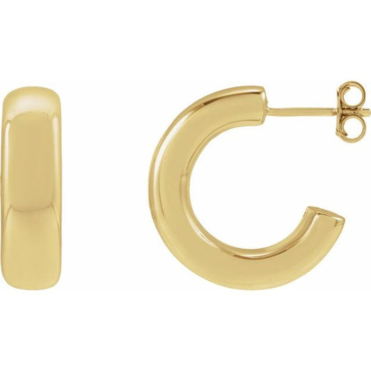 14K Yellow Gold Electroform Puffed Hoop Earrings – Pre-Order Only