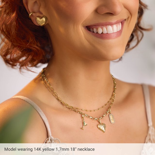 14K Yellow Gold 1.7 mm Satellite Bar Cable Chain