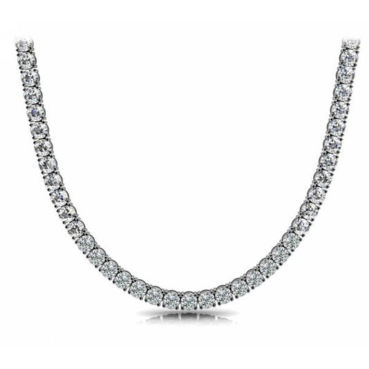 14KT White Gold 6.03 CTW Lab-Grown Diamond Tennis Necklace – 17 Inch