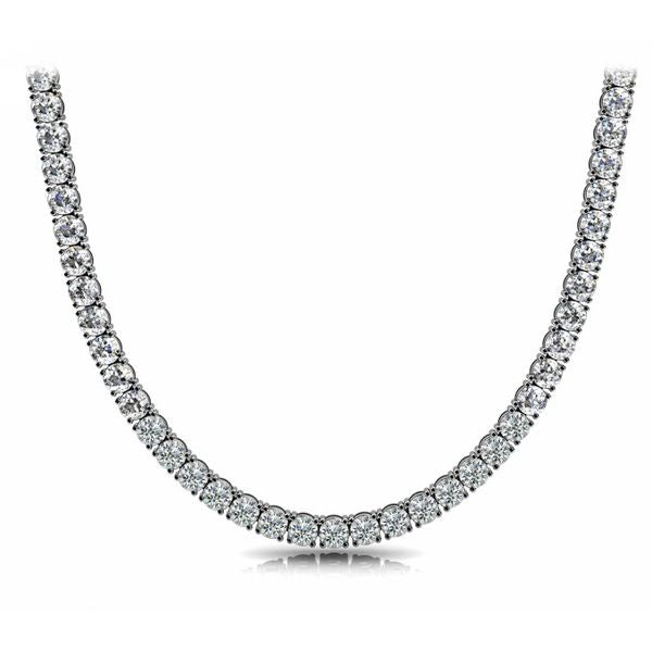 14K White Gold Radiance Tennis Necklace – 6.95 CTW (18 Inch)