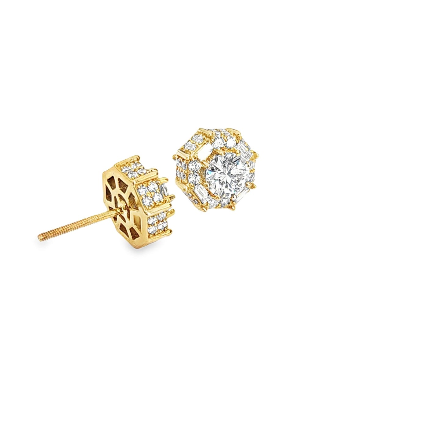 1.87ctw Multi Shape Diamond Stud Earrings in 10kt Yellow Gold - Pristine J LLC