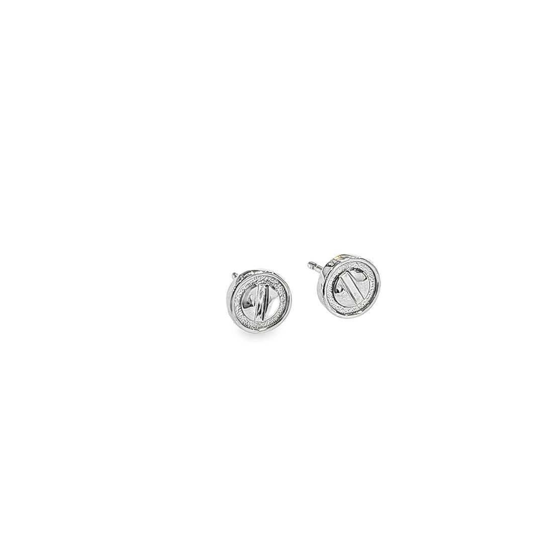 18kt White Gold 7mm Button Earrings - Pristine J LLC