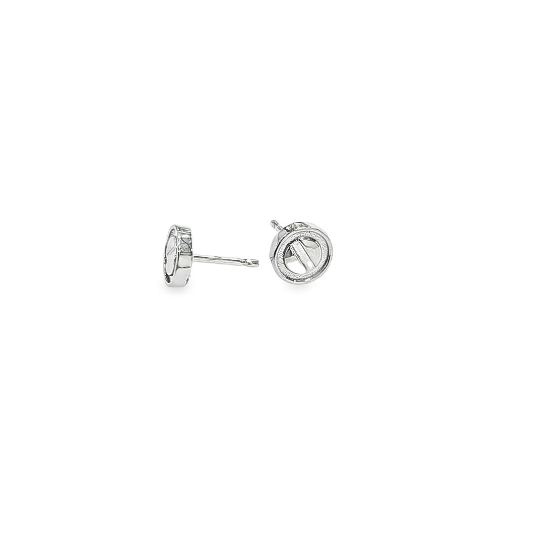 18kt White Gold 7mm Button Earrings - Pristine J LLC