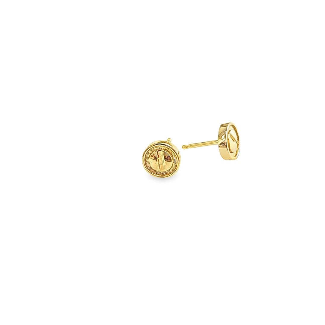 18kt Yellow Gold 7mm Button Earrings - Pristine J LLC