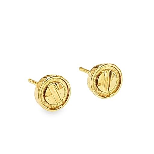 18kt Yellow Gold 7mm Button Earrings - Pristine J LLC