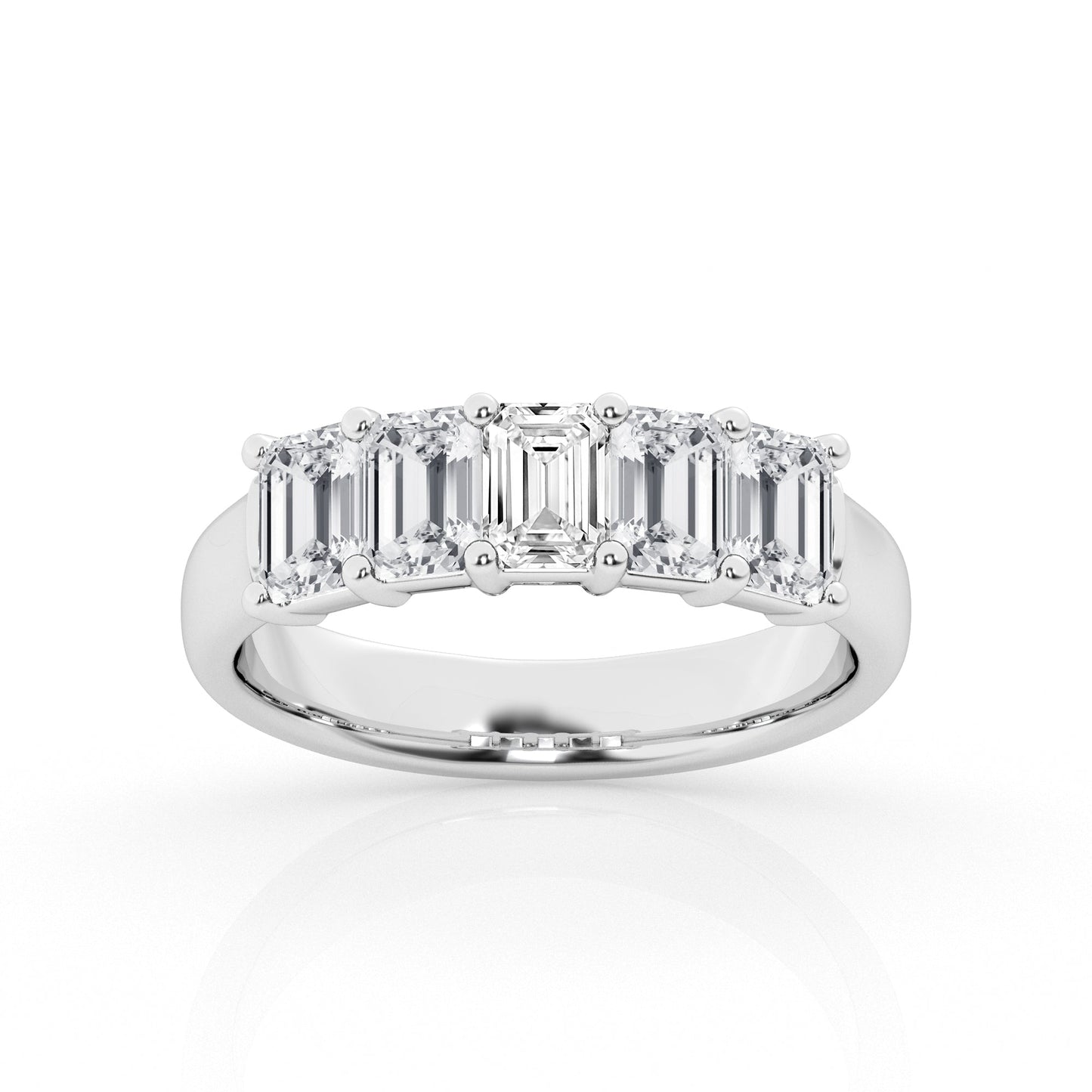 2 ctw Emerald Cut Lab Grown Diamond Five - Stone Anniversary Band - Pristine J LLC