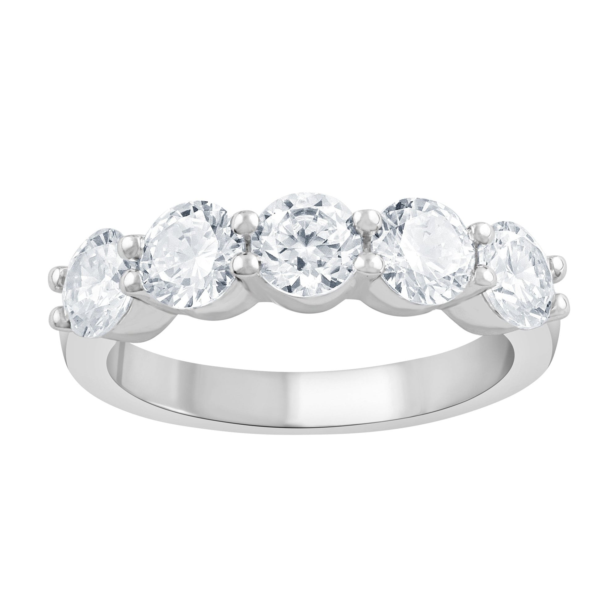 2 ctw Round Lab Grown Diamond Five - Stone Anniversary Band - Pristine J LLC