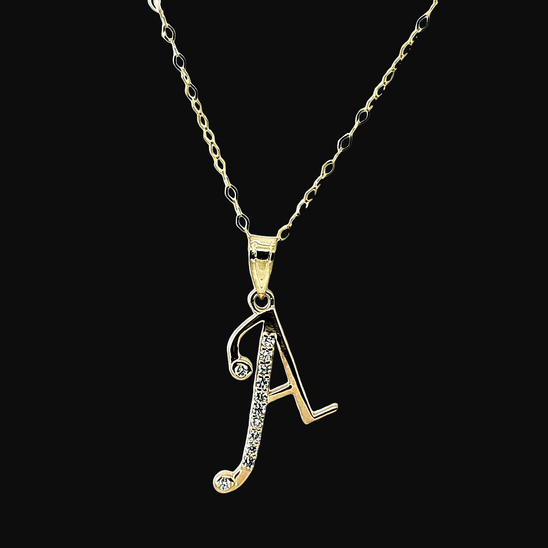 Initial A Diamond Necklace-18 Inches Chain