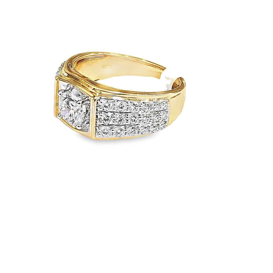 2.05ctw Men's Engagement Ring in 14kt Yellow Gold - Pristine J LLC