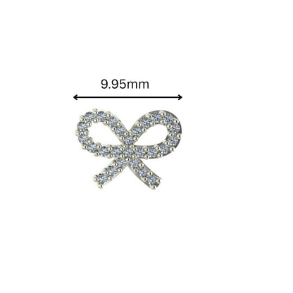 14kt White Gold Diamond Bow Earrings -0.25ctw