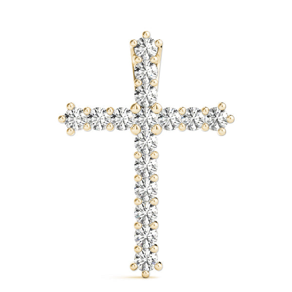0.65ctw Lab Grown Diamond Cross Necklace in 14kt Yellow Gold