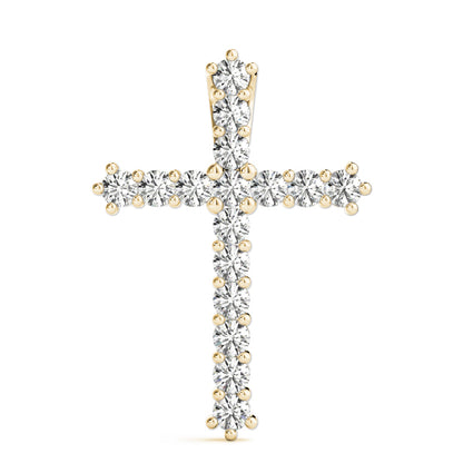 0.65ctw Lab Grown Diamond Cross Necklace in 14kt Yellow Gold