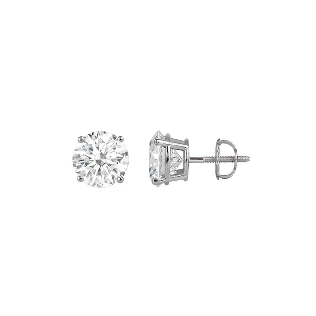1.00ctw Four Prong Diamond Studs-Screw Backs