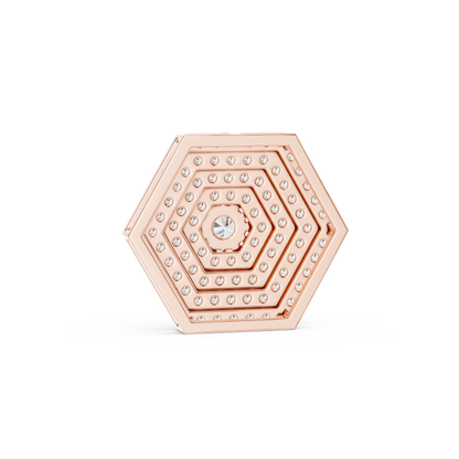 14KT Gold Hexagon Carpet Lab Grown Diamond Pendant – 0.60 CTW