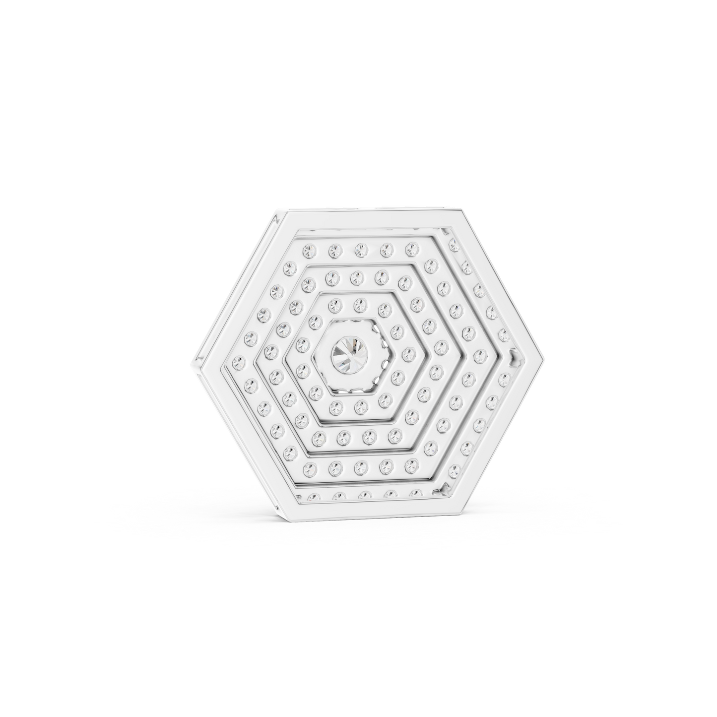 14KT Gold Hexagon Carpet Lab Grown Diamond Pendant – 0.60 CTW