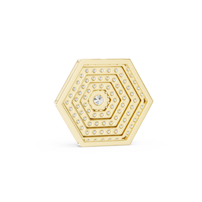 14KT Gold Hexagon Carpet Lab Grown Diamond Pendant – 0.60 CTW