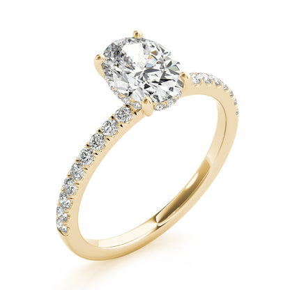 4CT Oval Center | F Color VS1 | 14K Gold Hidden Halo Lab-Grown Diamond Engagement Ring
