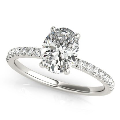 4CT Oval Center | F Color VS1 | 14K Gold Hidden Halo Lab-Grown Diamond Engagement Ring
